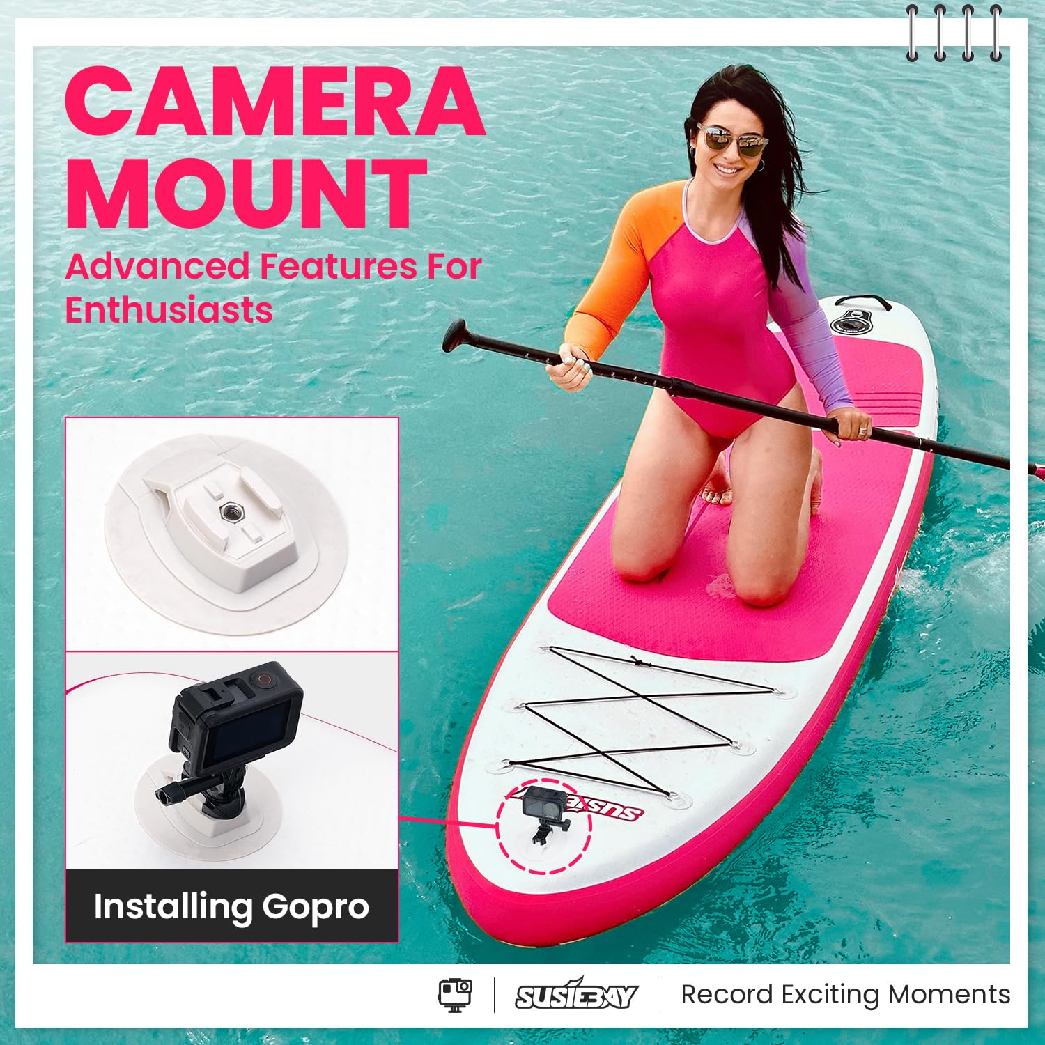 SUPボードスタンドアップパドルボード SUP｜幅広・安定・初心者OK！ピンク Amazon | SUSIEBAY 空気注入式 スタンドアップパドルボード